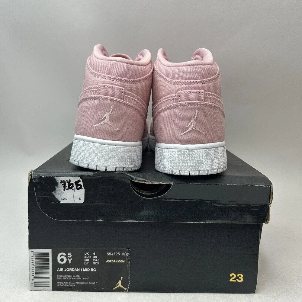 Nike Shoes Air Jordan 1 Retro Mid BG Sheen “Pink Denim” 2024 - Picture 4 of 5